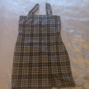 Rue 21 bodycon black plaid  mini split dress